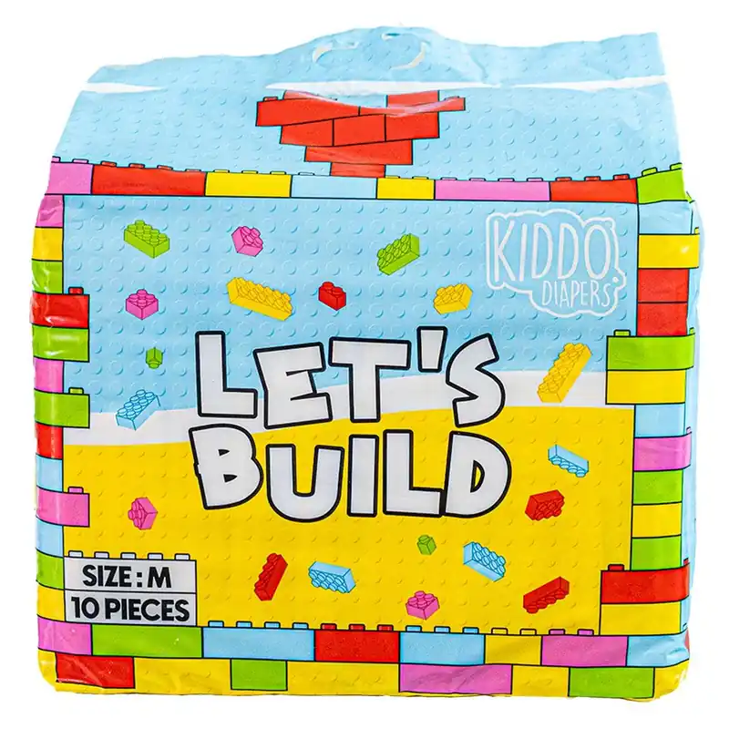 Kiddo Let's Build - bunte Plastikwindeln für Erwachsene - Gr. Medium (M) Top-Preis