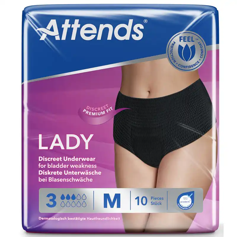 Bestpreis ATTENDS Lady Discreet Underwear 3 - Pants für Frauen - Medium (M)