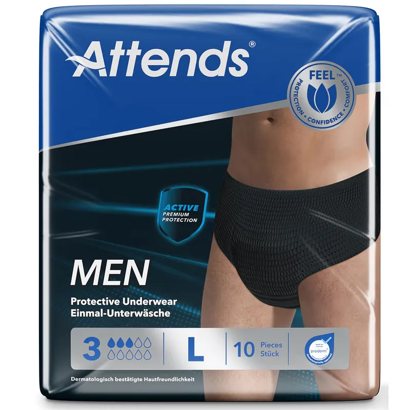 Sonderaktion ATTENDS Men Protective Underwear 3 - Large (L) - 10 St. Pack
