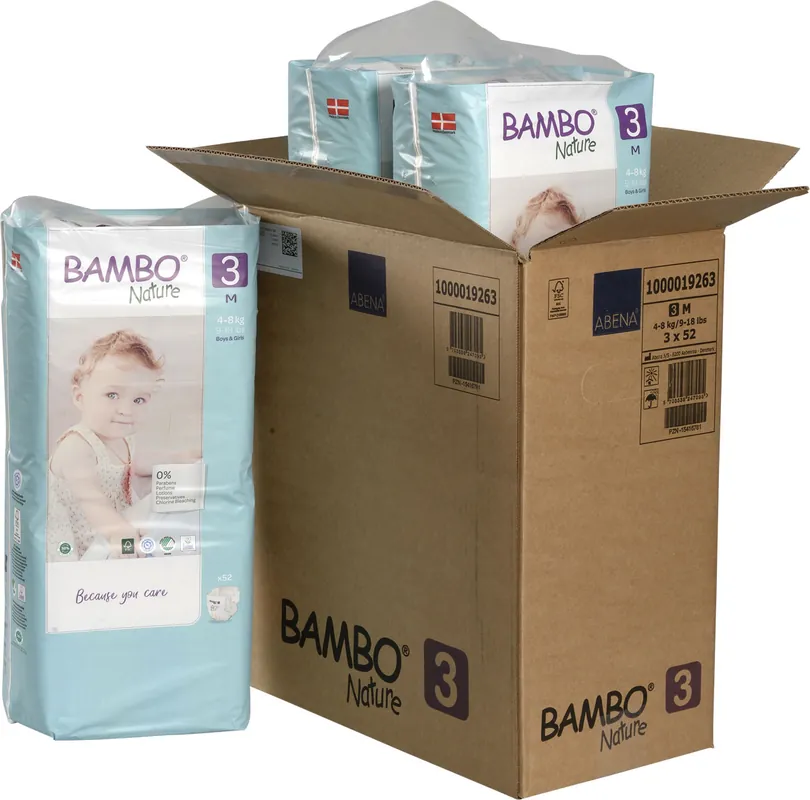 Preiswert Bambo NATURE - Babywindeln Gr. 3 MIDI [M] 4-8kg - 156 Stück BIGPack