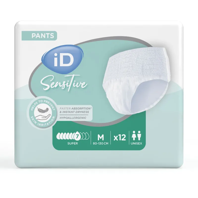 Neue Kollektion iD Pants Sensitive SUPER - Inkontinenz-Pants - Gr. Medium (M) - 12 St. Packung