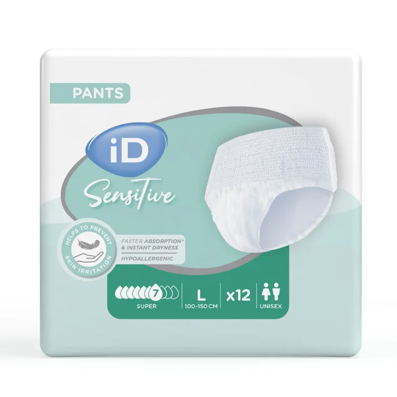 iD Pants Sensitive SUPER - Inkontinenz-Pants - Gr. Large (L) - 12 St. Packung Sale