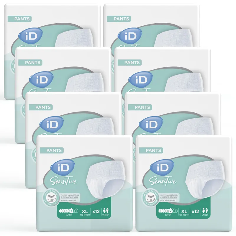 iD Pants Sensitive SUPER - Inkontinenz-Pants - Gr. X-Large (XL) 8x12 St. Packung Mega-Angebot
