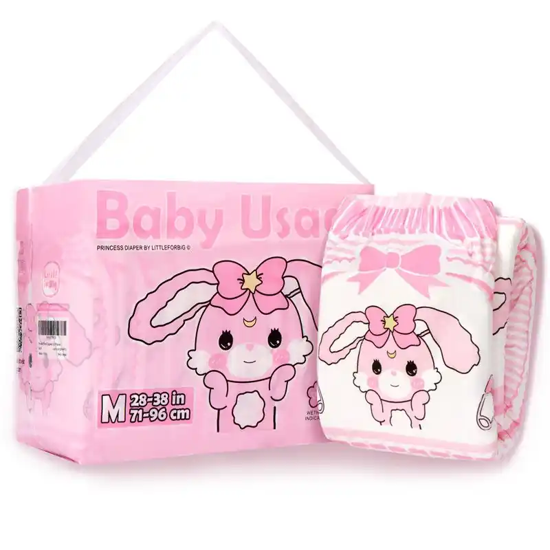 Garantierte Lieferung Little for Big - Baby Usagi - rosa Häschen-Windeln für Erwachsene | Large (L)
