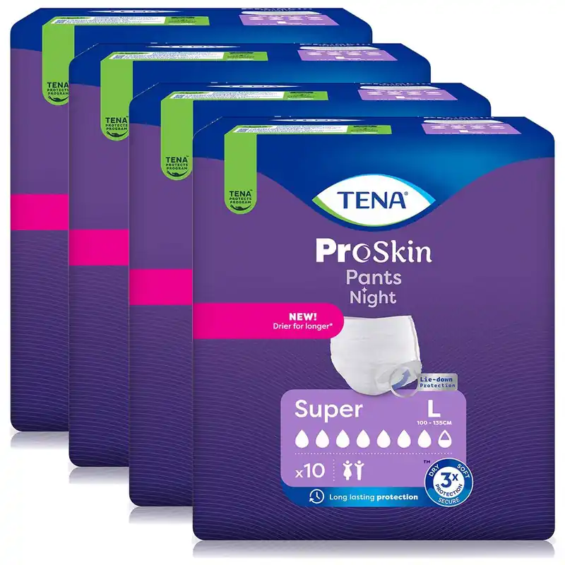 Angebot TENA Pants ProSkin Super NIGHT - Large (L) - 4x10 St. Karton - Vorteilspack