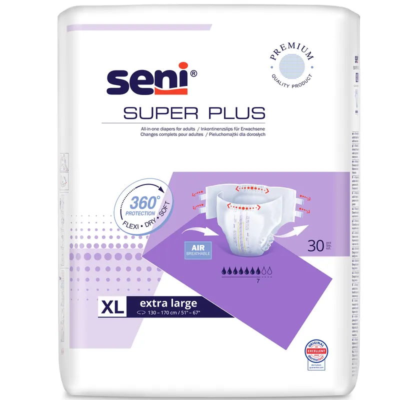 Finale Aktion SENI Super PLUS - Inkontinenzwindeln - 30 Stück Pack - X-Large (XL)