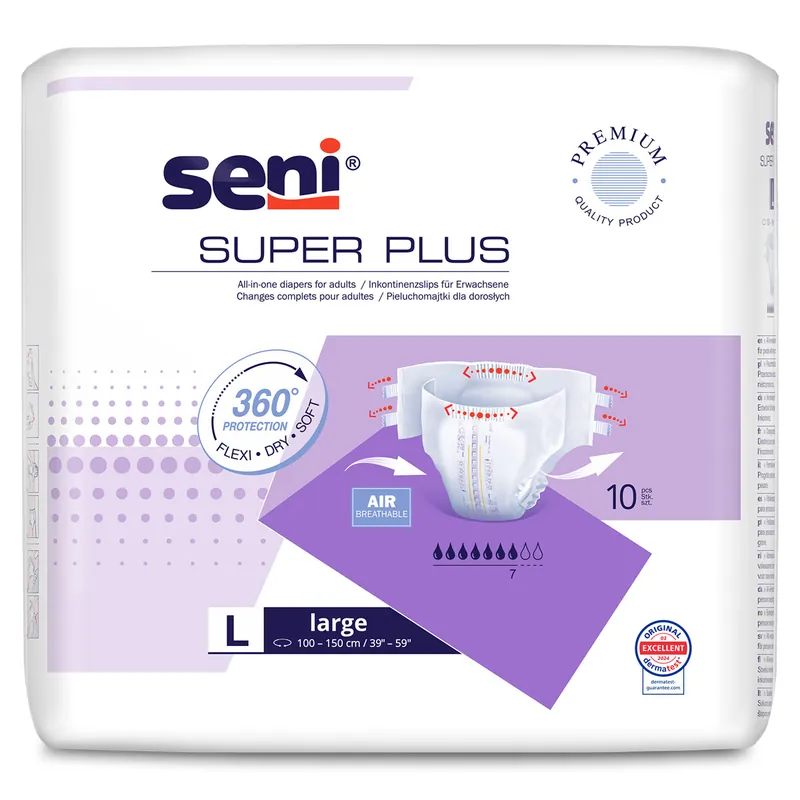 Heißes Angebot SENI Super PLUS - Inkontinenzwindeln - Gr. 3 LARGE (10 St Einzelpack)