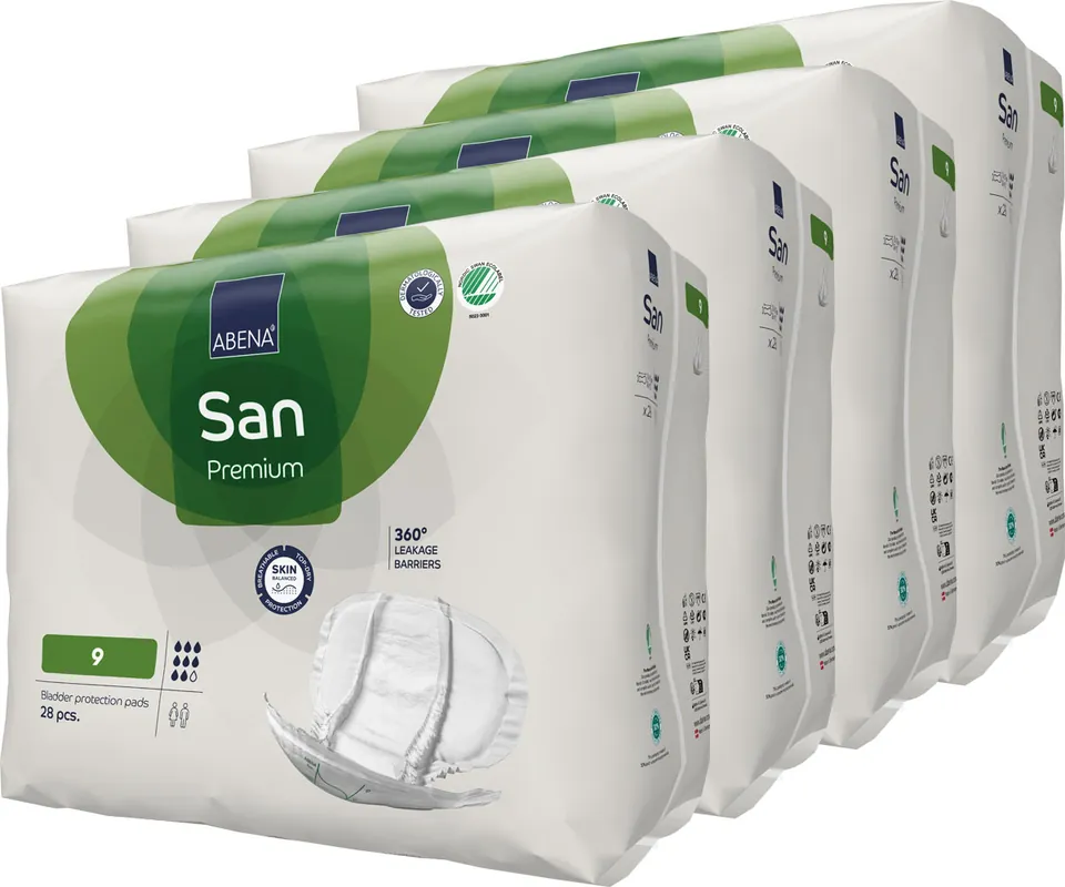 Sonderangebot ABENA San PREMIUM 9 - Inkontinenz Vorlagen - 2.400ml (4x28 Stück)