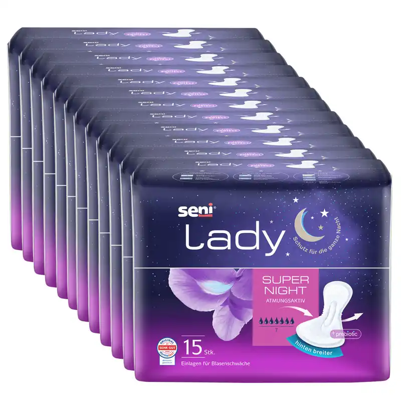 Nur Für Kurze Zeit SENI Lady SUPER NIGHT - Einlagen für die Nachtversorgung - 12 x 15 St. Karton