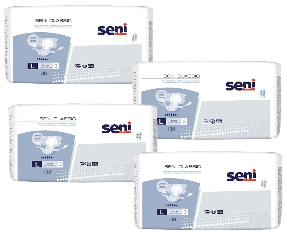 Must-Have SENI CLASSIC - Gr. 3 Large - Windelhosen für den Tag, 4x30 (120) Stück