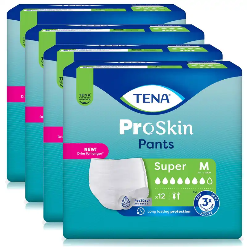Begrenztes Angebot TENA ProSkin Pants SUPER - saugstark - Medium (M) - 4x12 Stück