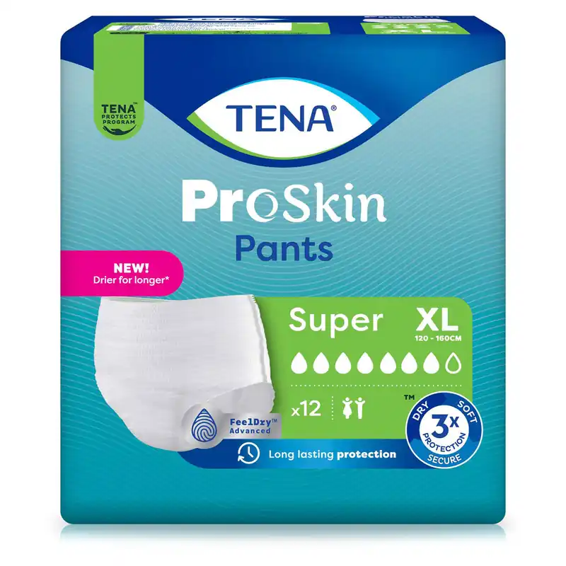 TENA ProSkin Pants SUPER - saugstark - Extra Large (XL) - 12 Stück Packung Jetzt Kaufen