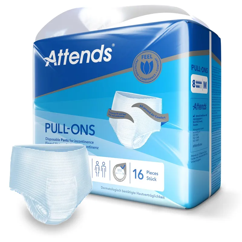 ATTENDS Pull-Ons 8 (Super) - saugstarke Pants - Medium - 16 Stück (Einzelpack) Direkt Vom Hersteller