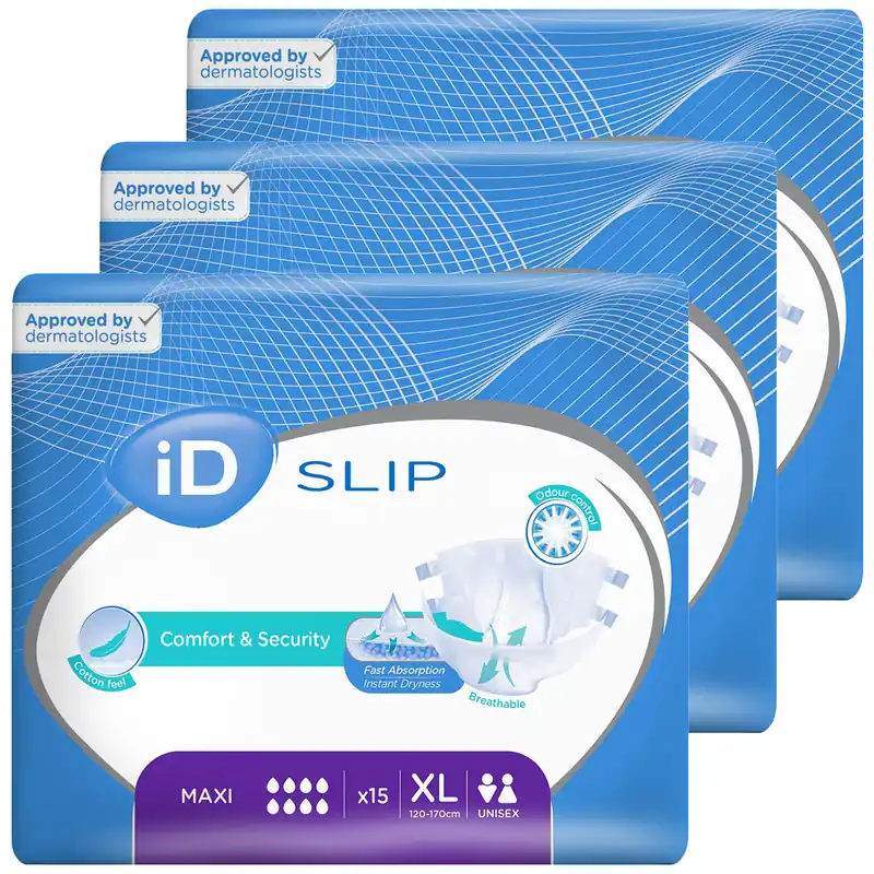 iD Slip MAXI - Inkontinenzwindeln - Gr. X-Large (XL) - 3x15 St. Karton Neu