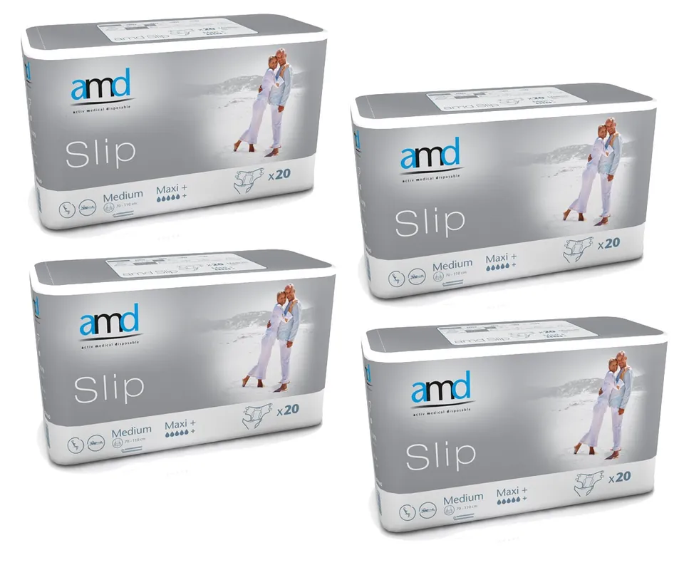AMD SLIP - (MAXI PLUS) - Inkontinenzwindeln - Gr. Medium (M) - 4x20 St. Karton Sale