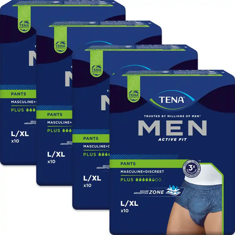 TENA Men Active Fit Pants PLUS - Größe L/XL - (4x10 St.) Vorteilspack Preis Gesenkt