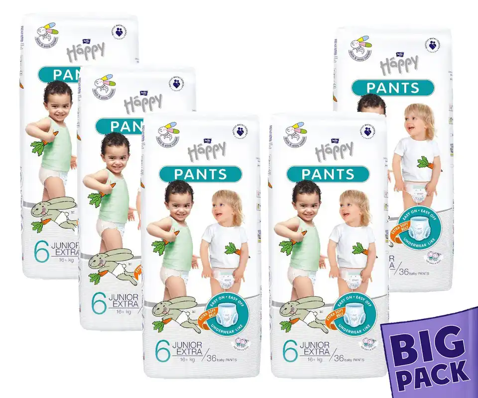 Garantierte Lieferung Bella Happy PANTS - Gr. 6 Junior Extra 16+ kg - Training Pants 220 (5x36) Stück BIGpack