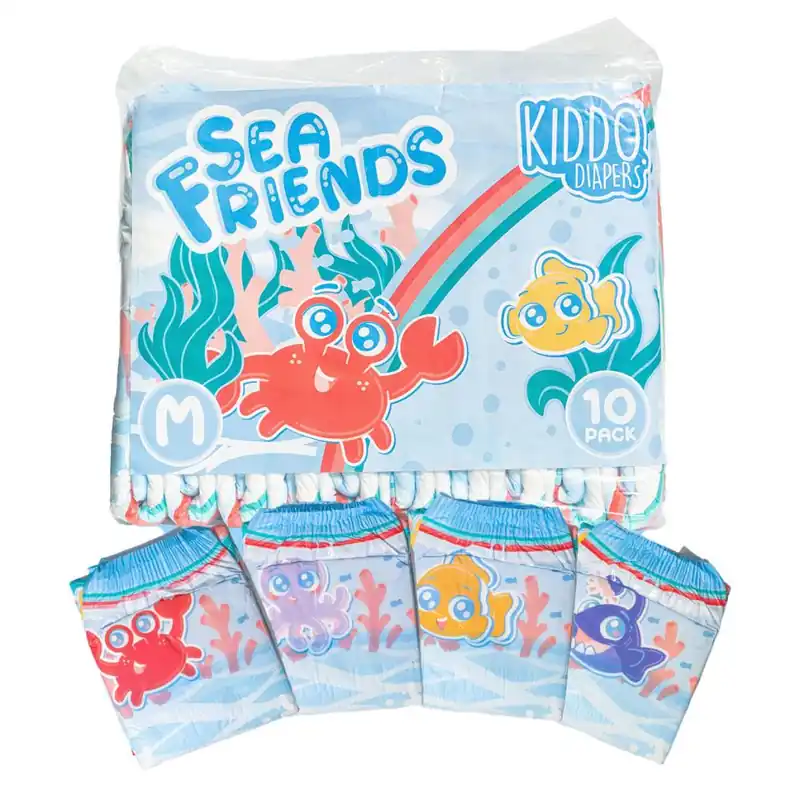 Letzte Chance Kiddo Sea Friends - bunte Erwachsenenwindeln - Medium (M)