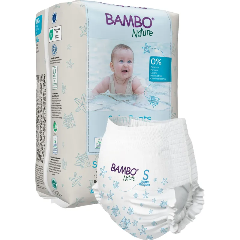 Bambo Nature Schwimmwindeln für Kinder Gr. S - 12 Stück Pack Neu