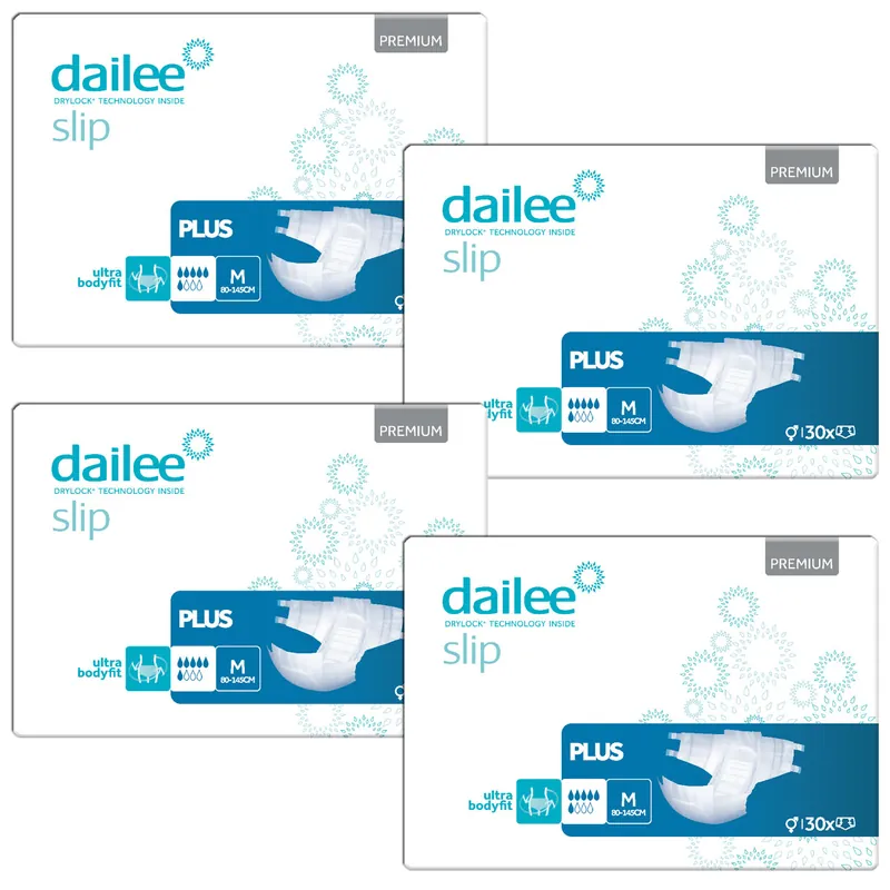 Dailee Slip Premium Plus | Medium (M) | 4x30 St. Karton Schnäppchen