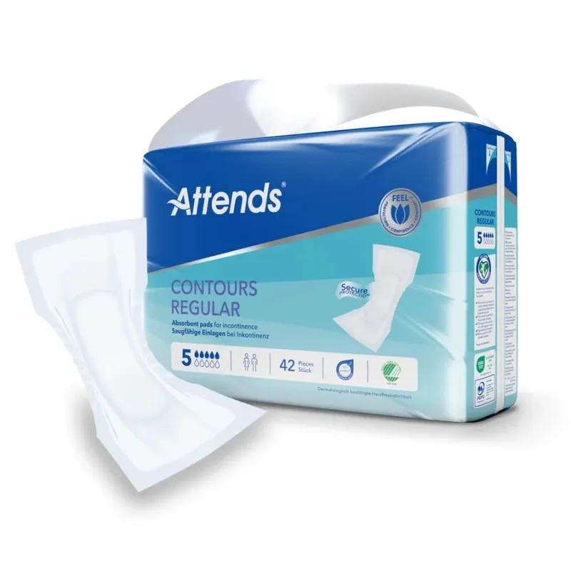 ATTENDS Contours Regular 5 - Inkontinenzvorlagen - 42 St. Packung Meistverkauft