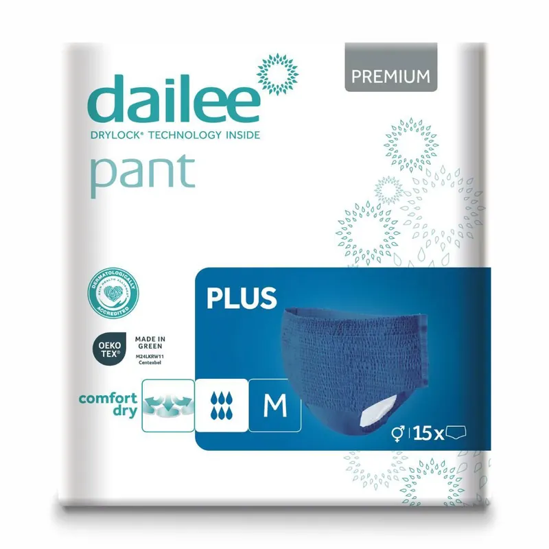 Schneller Versand Dailee Pant BLUE Premium Plus - Medium (M) - 15 St. Pack