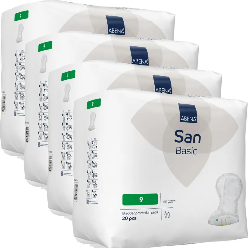 Beliebt ABENA San Basic 9 - Inkontinenz-Vorlagen - Saugkraft: 2.200ml - 4x20 St. Karton