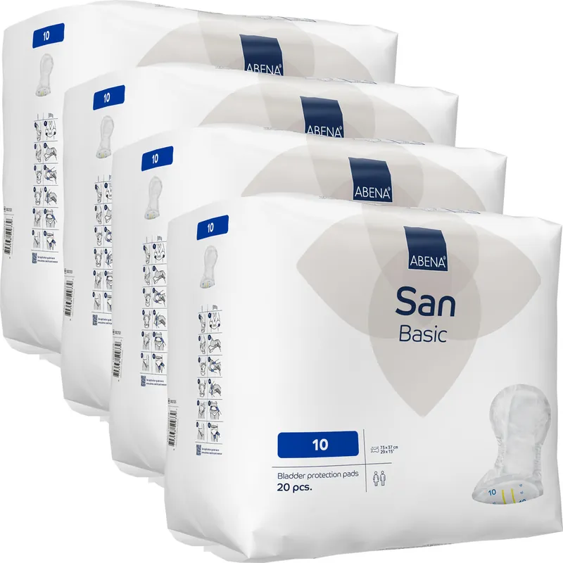 Preis Gesenkt ABENA San Basic 10 - Inkontinenz-Vorlagen - Saugkraft: 2.700ml - 4x20 St. Karton