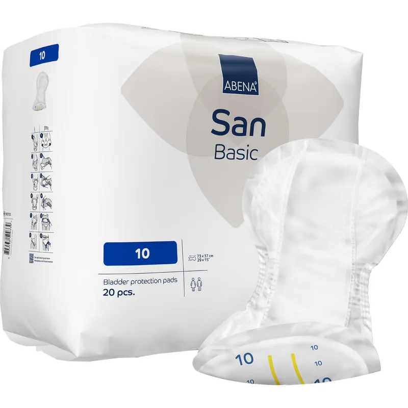 ABENA San Basic 10 - Inkontinenz-Vorlagen - Saugkraft: 2.700ml - 20 Stück Pack Direktkauf