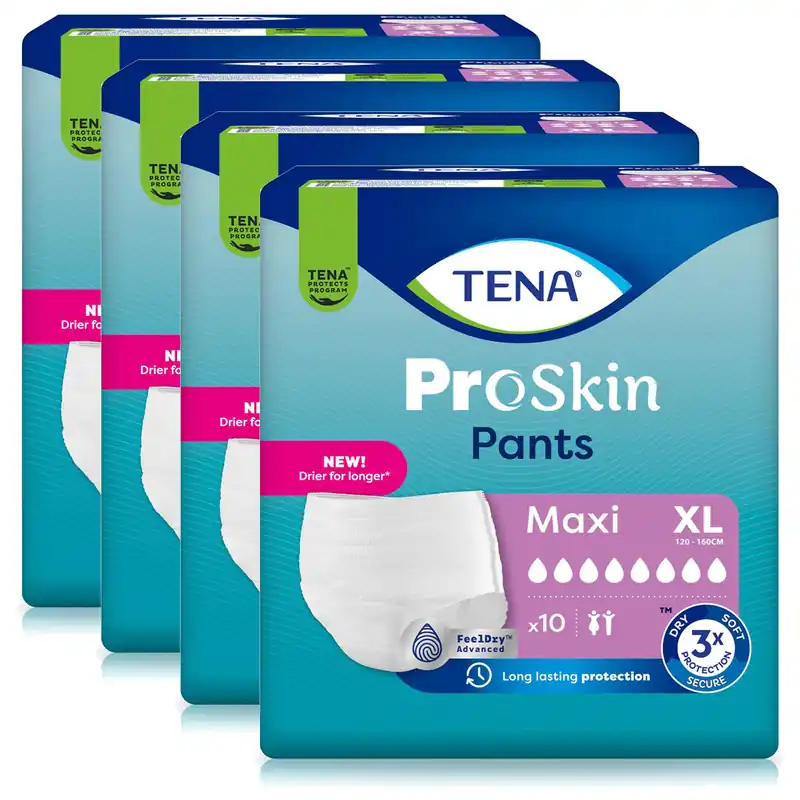 TENA ProSkin Pants MAXI - extra saugstark - X-Large (XL) - 4x10 Stück Direkt Vom Hersteller