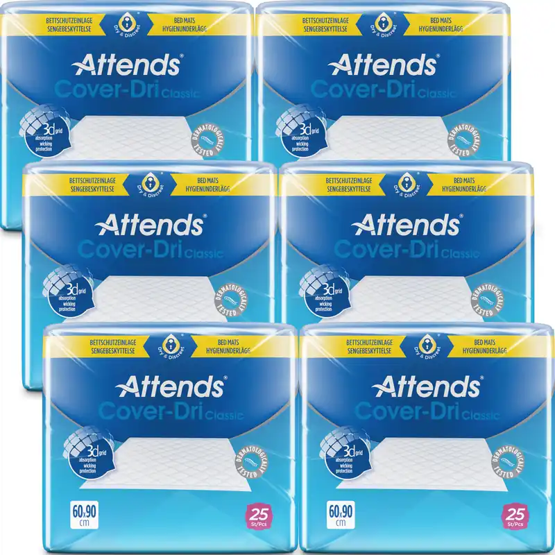 ATTENDS Cover-Dri Classic - Bettschutzeinlagen 60 x 90cm (150 Stück) Günstig