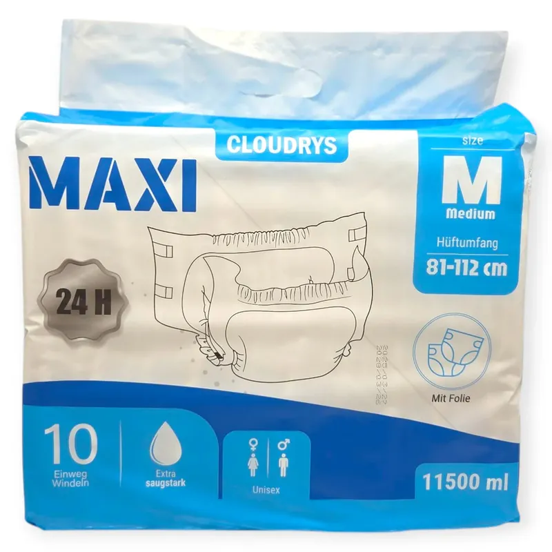 Cloudrys Maxi weiß - die 11,5 Liter Erwachsenen Windeln | Medium (M) Knallerangebot