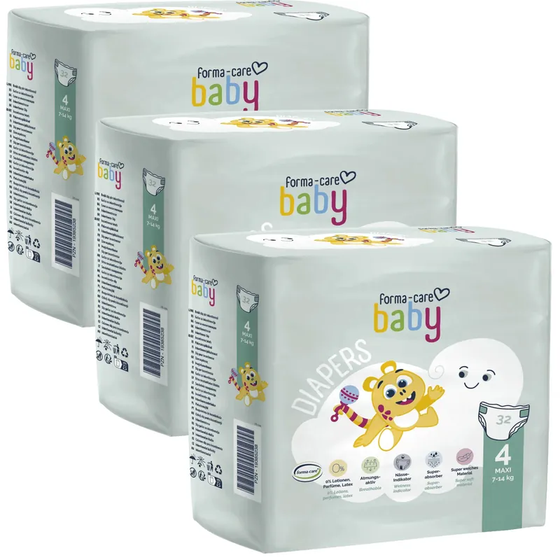 Forma-Care Baby DIAPERS | MAXI Gr. 4 - 7-14kg | 3x32 St. Karton Super-Preis