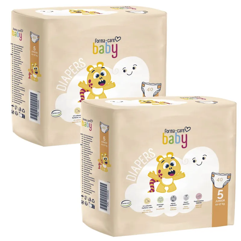 Forma-Care Baby DIAPERS | JUNIOR Gr. 5 - 11-17kg | 2x40 St. Karton Finale Aktion