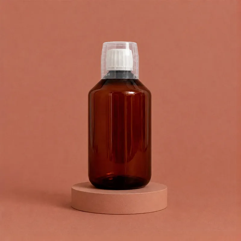 Ausverkauf Amber bottle with measuring cup - 500 ml