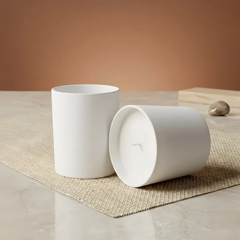 Solange Der Vorrat Reicht White matt candle glass - 70 ml