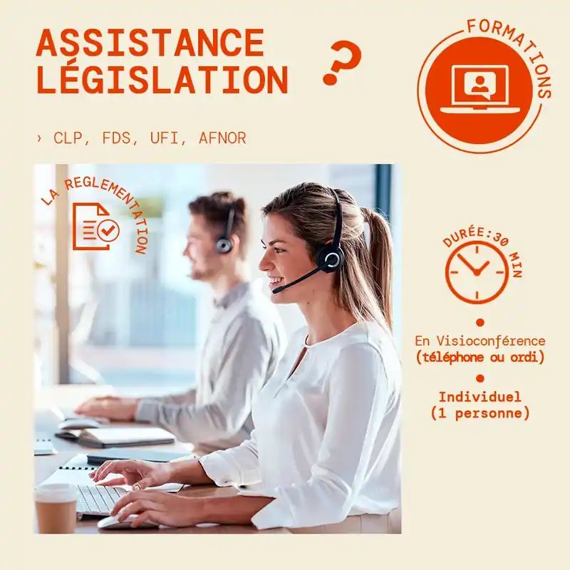 Assistance with legislation: CLP, SDS, UFI, AFNOR (30 minutes) Neu Im Sortiment