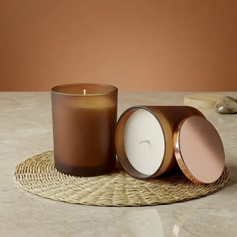 Amber frosted candle glass - 300 ml Neu Im Sortiment
