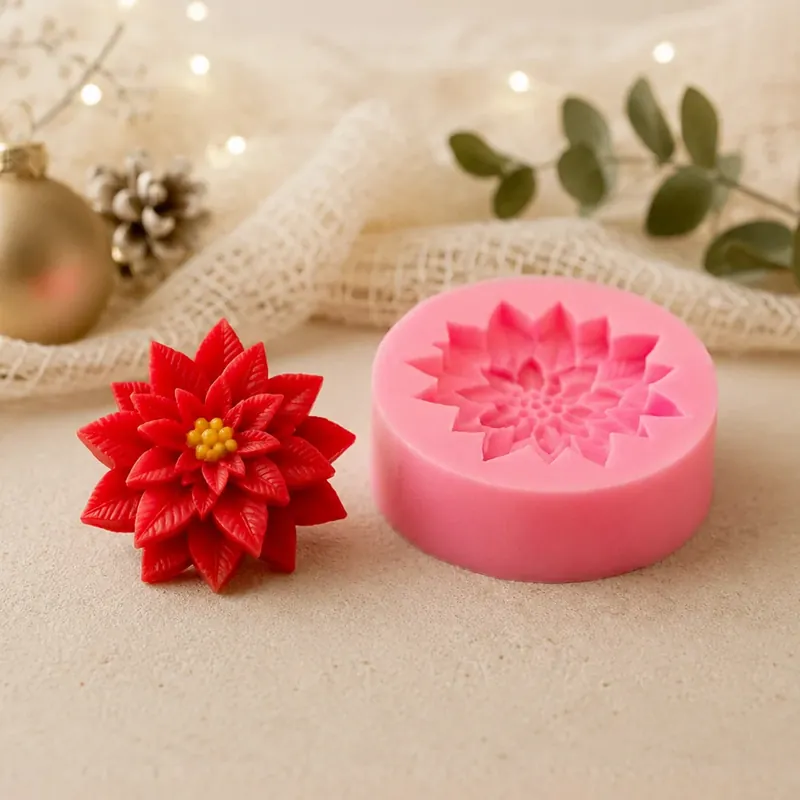 Neue Ware Poinsettia decoration mould - Silicone