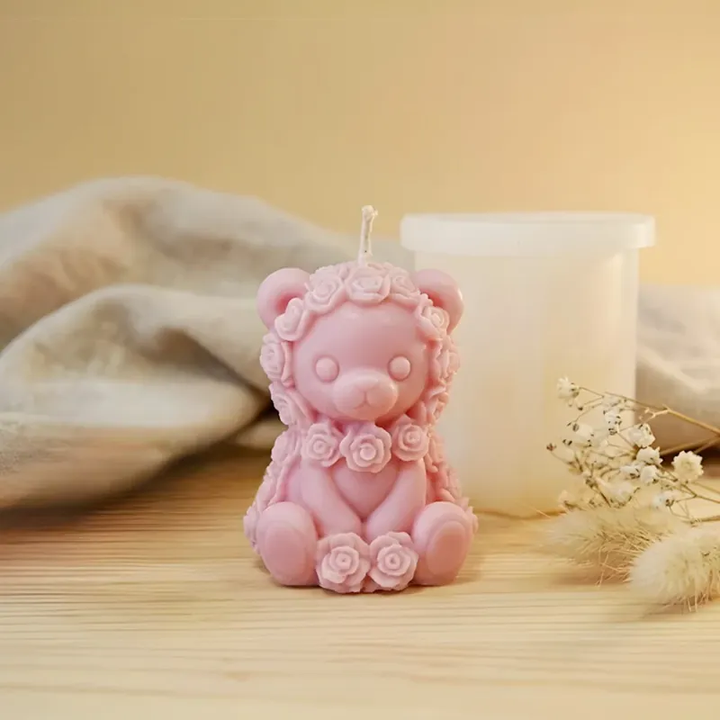 Jetzt Kaufen Pink bear candle mould - Silicone