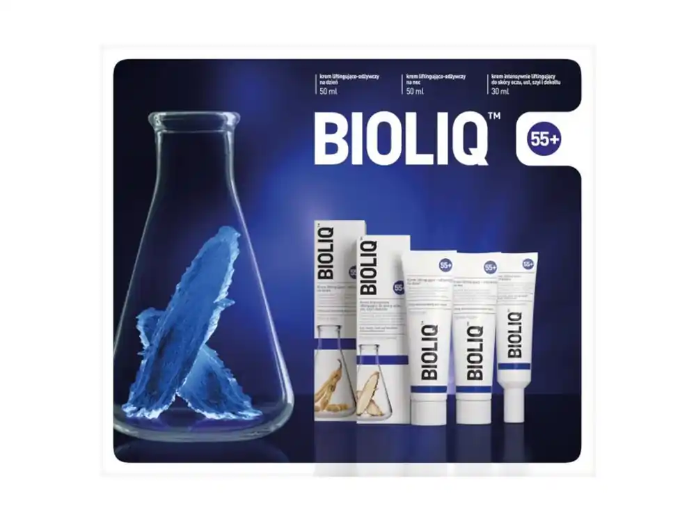 Bestpreis BIOLIQ 55+ KIT Tagescreme 50 ml, Nachtcreme 50 ml, Augen-, Lippen-, Hals- und Dekolletécreme 15 ml