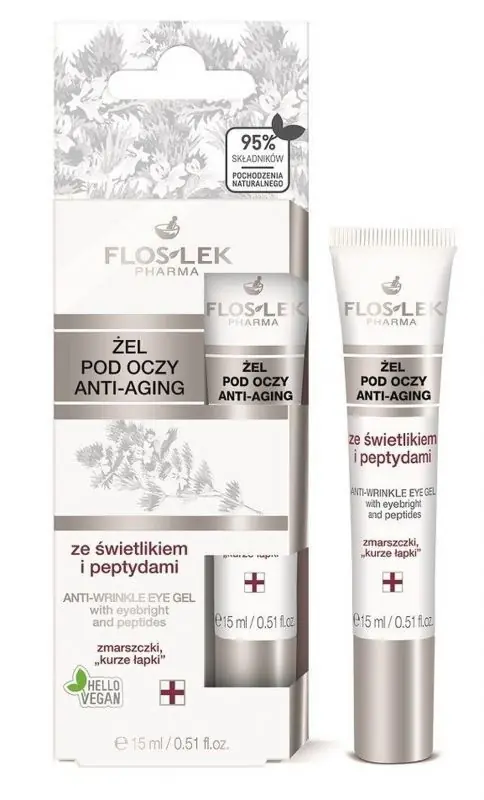 Sofort Bestellen FLOS-LEK Anti-Aging Augengel mit Augentrost und Peptiden 15 ml