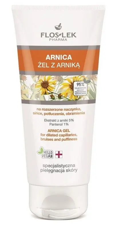 FLOS-LEK ARNICA Arnika-Gel für erweiterte Kapillaren, Prellungen, Quetschungen, Schwellungen 200 ml Direkt Vom Hersteller