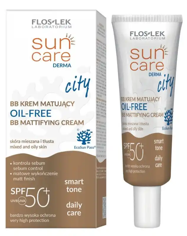 FLOS-LEK SUN CARE Derma CITY BB Oil-Free Mattifying Cream SPF 50+ 30 ml Heißes Angebot