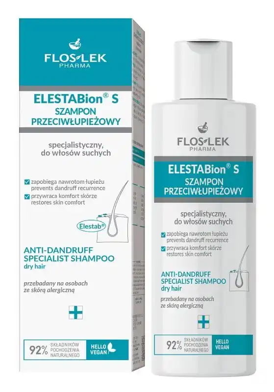 FLOS-LEK ELESTABion S Spezialisiertes Anti-Schuppen-Shampoo für trockenes Haar 150 ml Schneller Versand