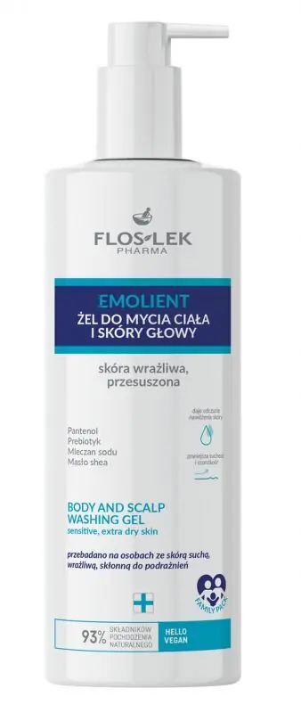 Angebot FLOS-LEK EMOLIENT Körper- und Kopfhaut-Reinigungsgel für empfindliche, trockene Haut 400 ml
