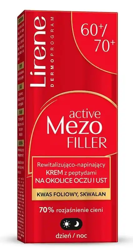 Wochenendangebot LIRENE ACTIVE MEZO FILLER Revitalisierende und verjüngende Creme mit Peptiden für die Augen- und Lippenpartie 15 ml