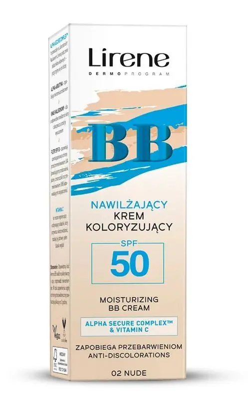 LIRENE BB Feuchtigkeitsspendende getönte Creme SPF 50 Nude 02 30 ml Markenware