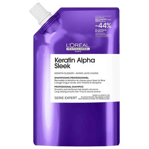 L'Oréal Keratin Alpha Sleek Shampoo Refill 1000ml Aktuell