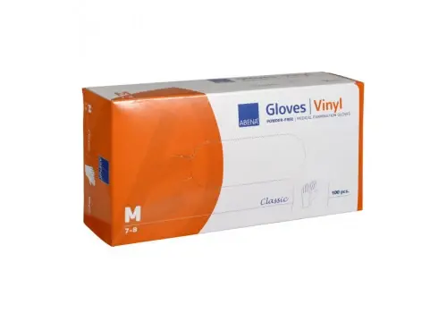 Kracherpreis Abena Vinyl-Handschuhe puderfrei Größe M 100er Box